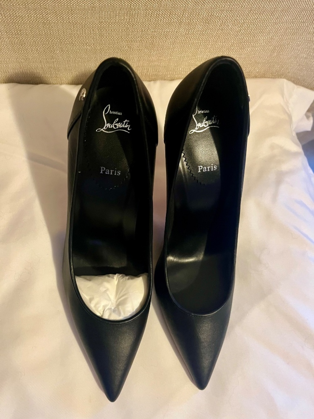 Christian Louboutin Sporty Kate 100 Black Heels EU 37.5 NEW w/ Box, Dust Bags - Picture 5 of 8